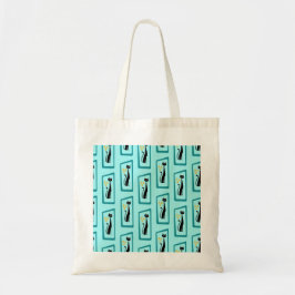 Schrödinger's Cat Mid Century Modern bord blauw Tote Bag