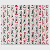 Schrödinger's Cat Mid Century Modern rood Cadeaupapier (Vlak)