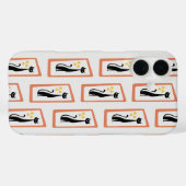 Schrödinger's Cat Mid Century Modern sinaasappel Case-Mate iPhone Case (Achterkant (horizontaal))