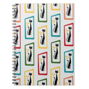 Schrödinger's Cat Mid Century Modern veelkleurig Notitieboek