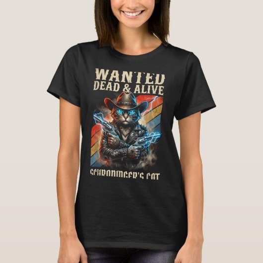 Schrodingers Cat Wanted Dead And Alive Quantum Phy T-shirt (Voorkant)