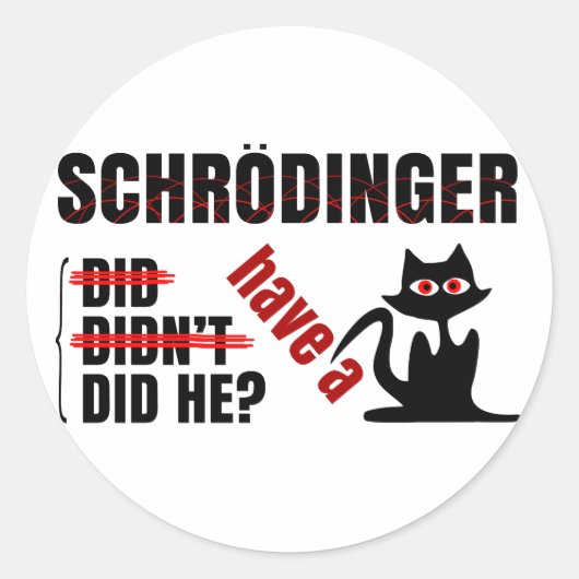 Schrodingers' Dillema Ronde Sticker (Voorkant)