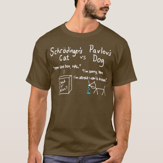 Schrodingers kat en pavlovs hond Funny Science T-shirt (Voorkant)