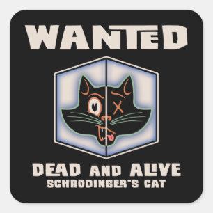 Schrodingers kat Gezocht Vierkante Sticker