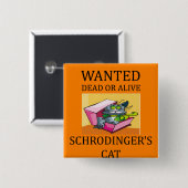 schrodinger's kat grap vierkante button 5,1 cm (Voorkant /achterkant)
