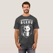 Schrödinger's kat grappig wetenschap kat dood en l t-shirt (Voorkant volledig)