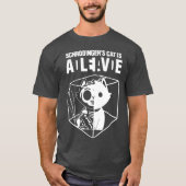 Schrödinger's kat grappig wetenschap kat dood en l t-shirt (Voorkant)