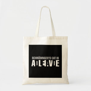 Schrodinger's kat is een levende dode paradox, wet tote bag