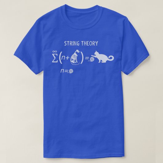 Schrodingers kat leeft dode String Theory T-shirt (Design voorkant)