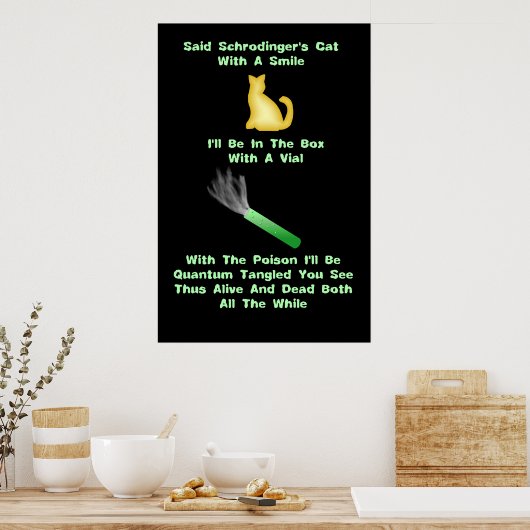 Schrodingers kat Limerick Poster (Keuken)