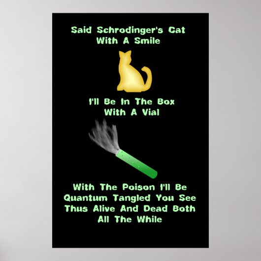 Schrodingers kat Limerick Poster (Voorkant)