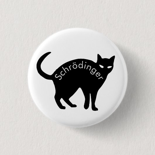 Schrödinger's kat ronde button 3,2 cm (Voorkant)