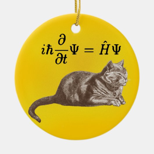 Schrodingingkat Keramisch Ornament (Voorkant)
