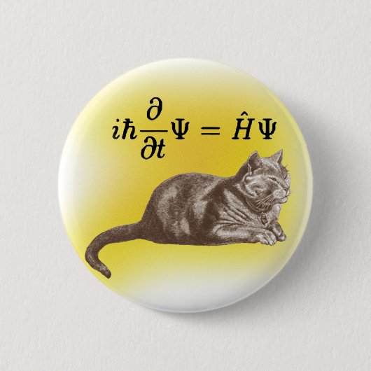 Schrodingingkat Ronde Button 5,7 Cm (Voorkant)