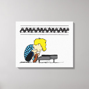 Schroeder Charlie Brown Music Canvas Afdruk