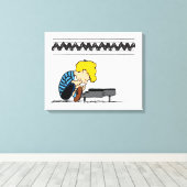 Schroeder Charlie Brown Music Canvas Afdruk (Insitu (Houten vloer))