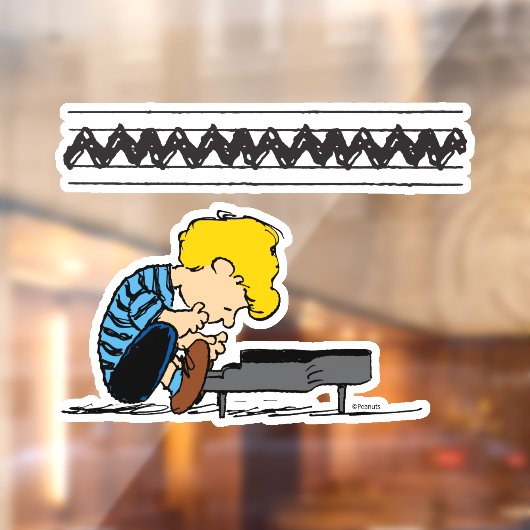 Schroeder Charlie Brown Music Raamsticker (Vel 2)