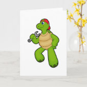 Schroef als mechanisch met moersleutel en Pet Kaart (Gele Bloem)