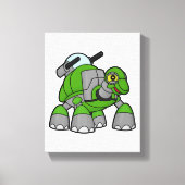 Schroef als Robot met kanonnen Canvas Afdruk (Voorkant)
