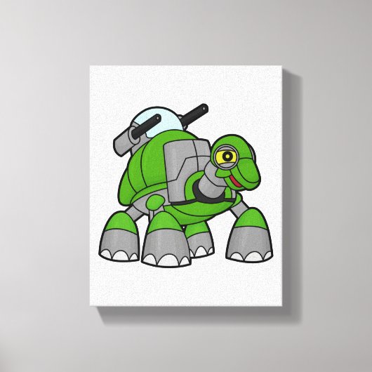 Schroef als Robot met kanonnen Canvas Afdruk (Voorkant)