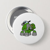 Schroef als Robot met kanonnen Ronde Button 7,6 Cm (Voorkant /achterkant)