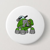 Schroef als Robot met kanonnen Ronde Button 7,6 Cm (Voorkant)