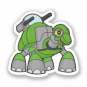 Schroef als Robot met kanonnen Sticker (Voorkant)