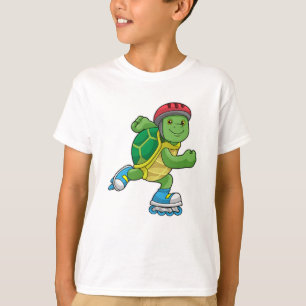 Schroef als Skater met gealigneerde schaatsen & he T-shirt