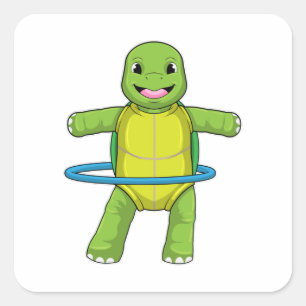 Schroef bij fitness met fitnessbanden vierkante sticker