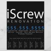 Schroef. Carpenter Contractor Builder Tearsheet Flyer (Voorkant)