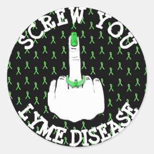 Schroef de ziekte van Lyme in het midden van de vi Ronde Sticker