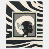 Schroef- en zwarte zebraafdrukken op punk fleece deken (Voorkant)