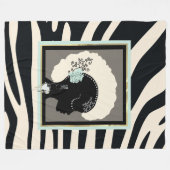 Schroef- en zwarte zebraafdrukken op punk fleece deken (Voorkant (Horizontaal))