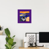 Schroef, kat Parody, Faux Wrapped Canvas Print (Thuiskantoor)