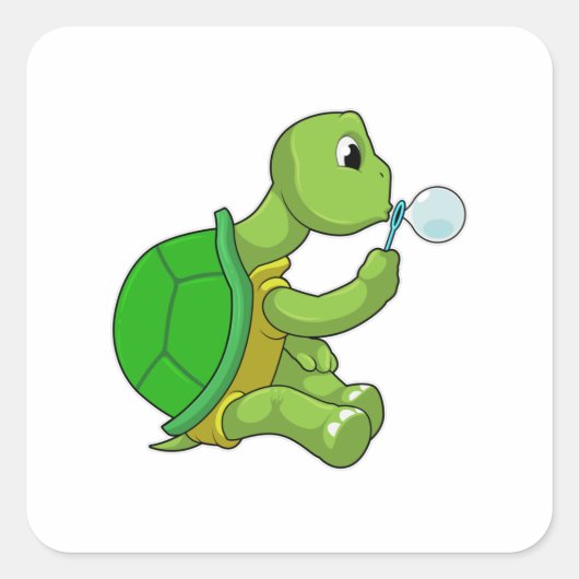 Schroef met zeepbellen vierkante sticker (Voorkant)