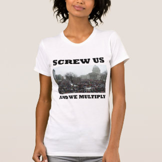 Schroef ons en we vermenigvuldigen ons t-shirt