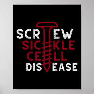 Schroef sikkelcelziekte schroef retro canc poster