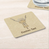 schroef vierkante kartonnen onderzetter (Schuin)