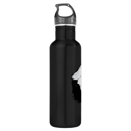 Schroefbald Eagle in Black Pick Your Background Waterfles (Achterkant)