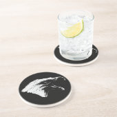 Schroefbald Eagle in White Zandsteen Onderzetter (Zijkant)