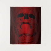 Schroefbare schedel op rood - schedels wandkleed (Voorkant)