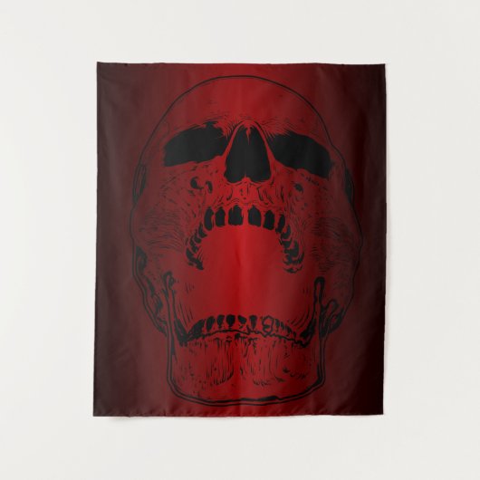 Schroefbare schedel op rood - schedels wandkleed (Voorkant)