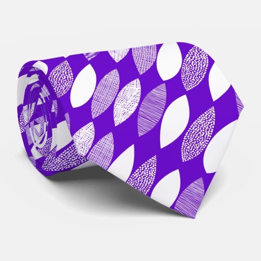 Schroefblad 03 Diagonaal - Wit op Paars Stropdas (Opgerold)