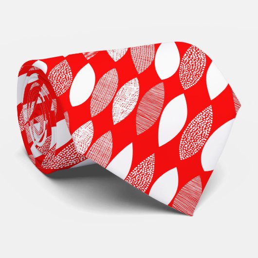 Schroefblad 03 Diagonaal - Wit op rood Stropdas (Opgerold)