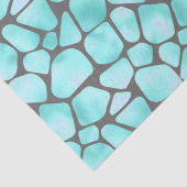 Schroefblad Turquoise en Grijze Giraffe Tissuepapier (Detail)