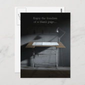 Schroefdeslamp en blanco papier briefkaart (Voorkant / Achterkant)