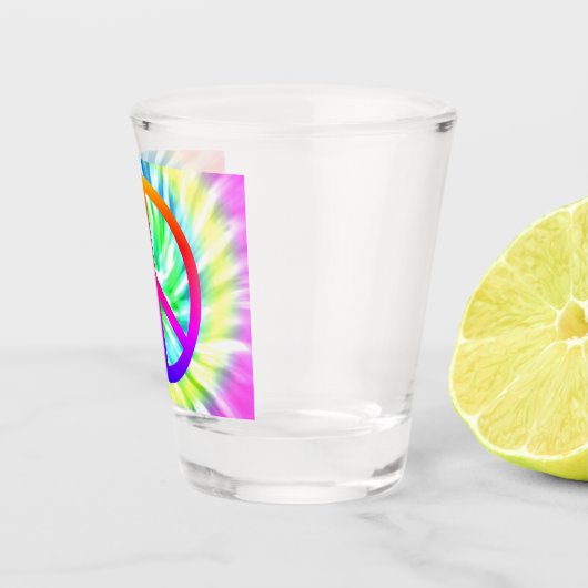 Schroefglas voor Tie Dye Peace Sign-ontwerp Shot Glas (Rechts)