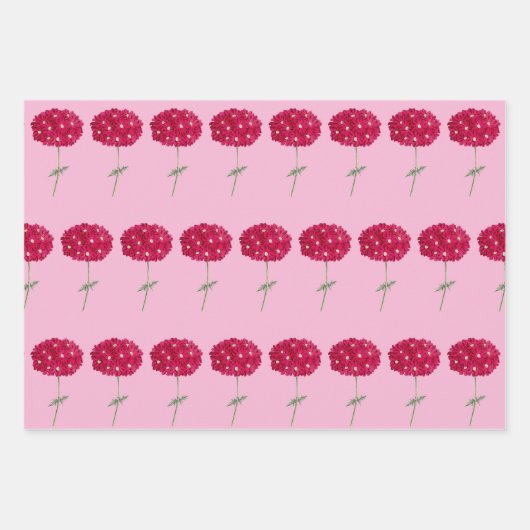 schroefmagenta Hydrangea Wrap Inpakpapier Vel (Voorkant 2)