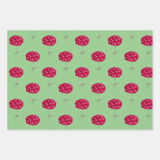 schroefmagenta Hydrangea Wrap Inpakpapier Vel (Voorkant)