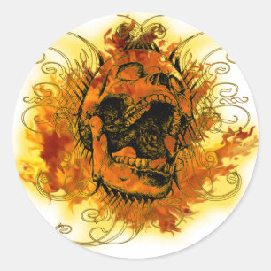 Schroefschedel Ronde Sticker